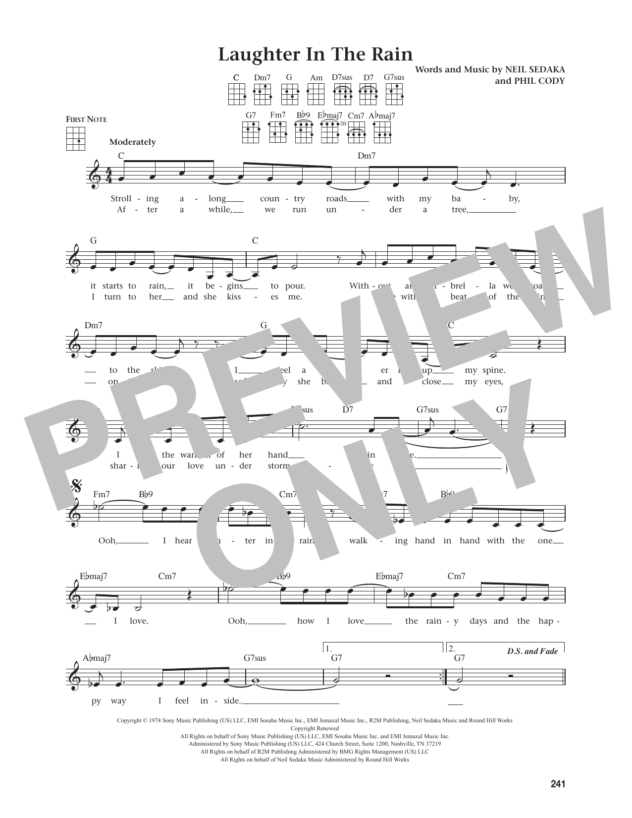 Neil Sedaka Laughter In The Rain (from The Daily Ukulele) (arr. Jim Beloff) Sheet Music