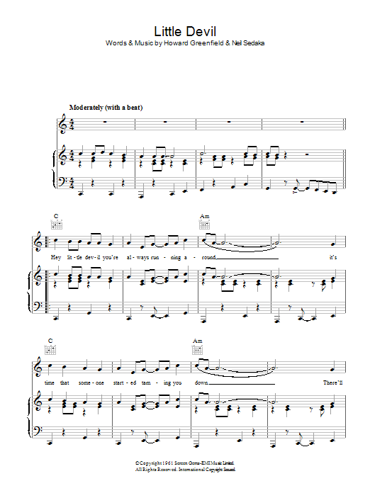 Neil Sedaka Little Devil Sheet Music