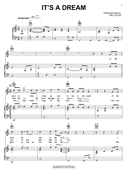 Neil Young It's A Dream Sheet Music