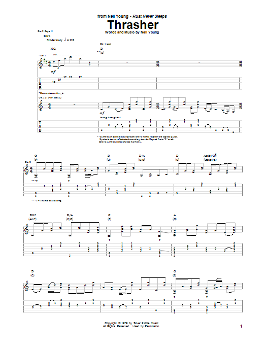 Neil Young Thrasher Sheet Music
