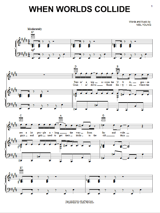 Neil Young When Worlds Collide Sheet Music
