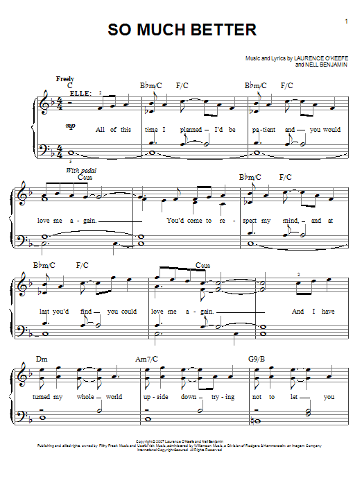 Laurence O'Keefe So Much Better (from Legally Blonde) Sheet Music