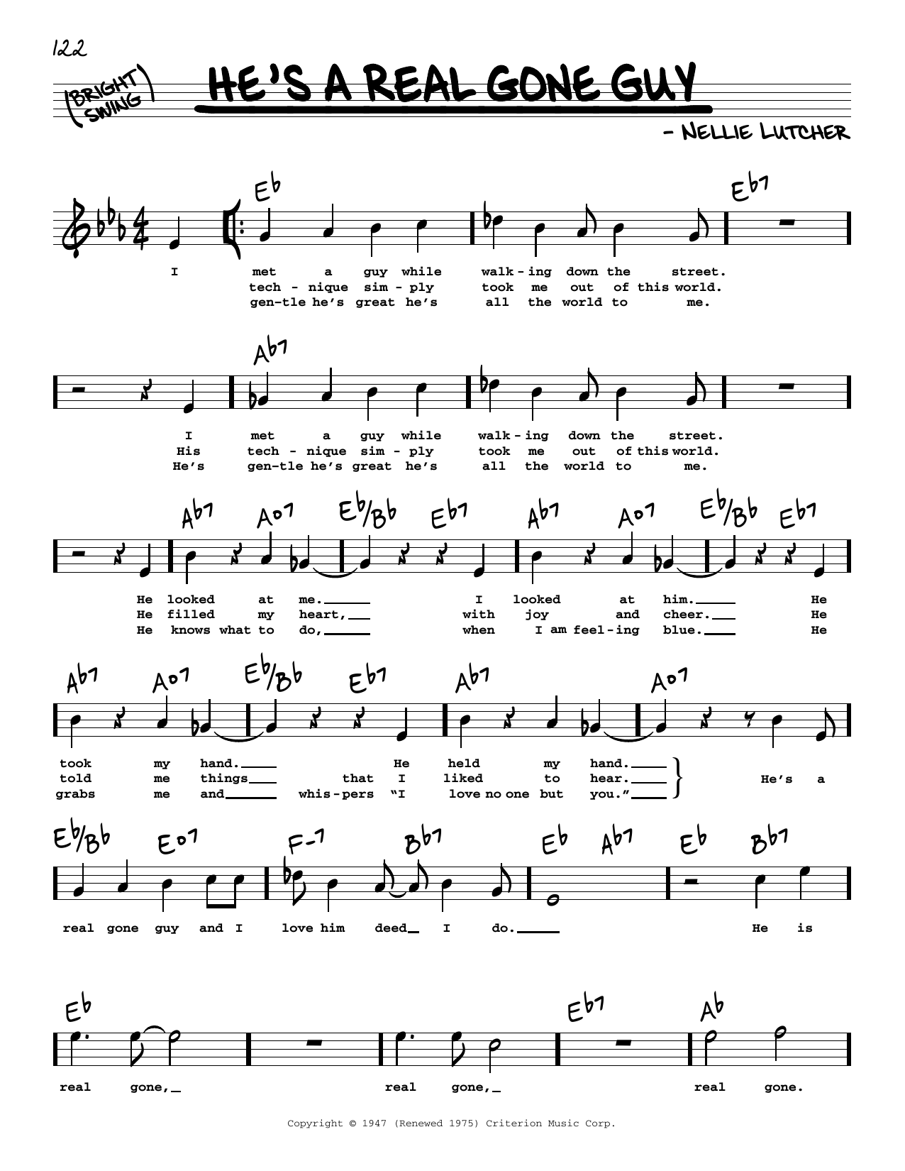 Nellie Lutcher He's A Real Gone Guy (High Voice) Sheet Music