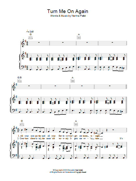 Nerina Pallot Turn Me On Again Sheet Music