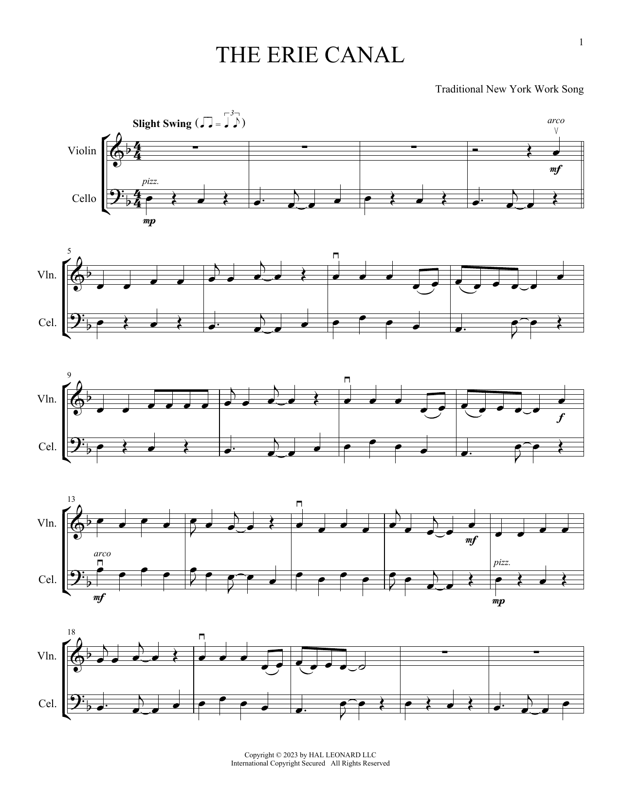 New York Work Song The Erie Canal (arr. Michelle Hynson) Sheet Music