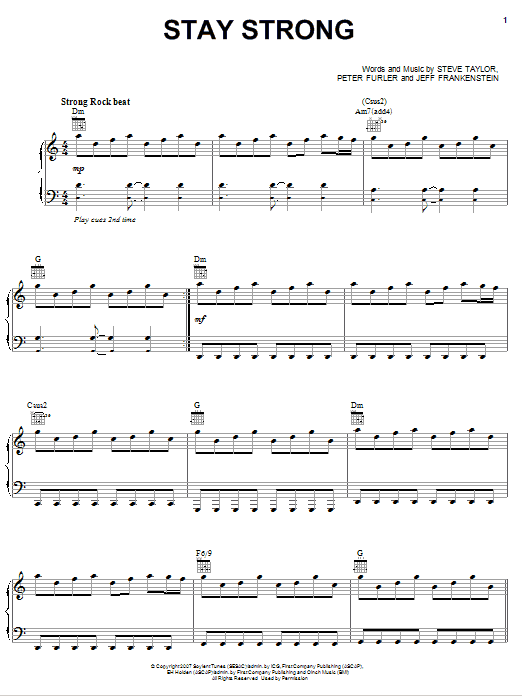 Newsboys Stay Strong Sheet Music