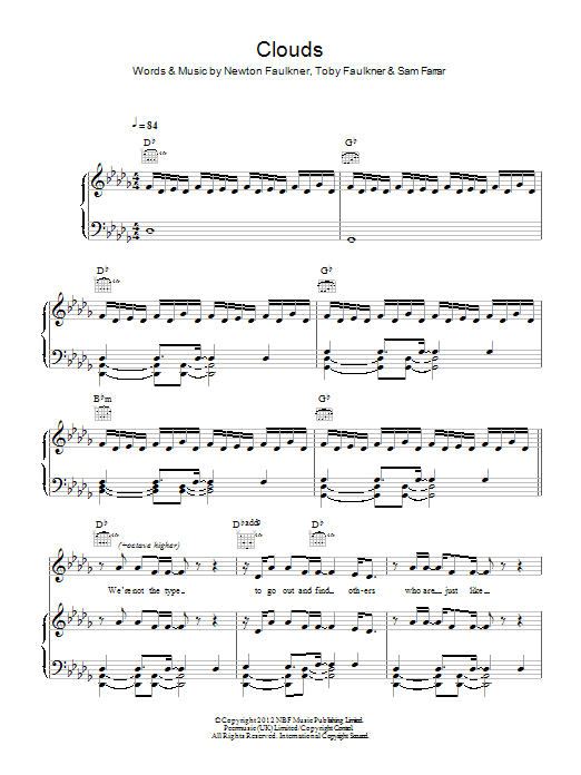 Newton Faulkner Clouds Sheet Music