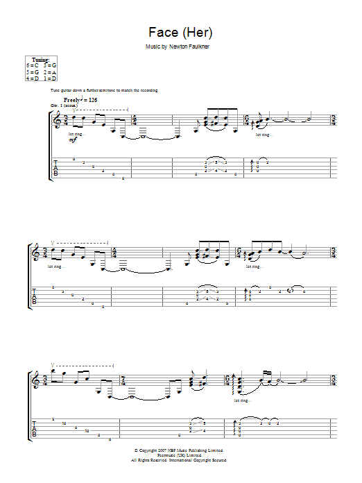 Newton Faulkner Face (Her) Sheet Music