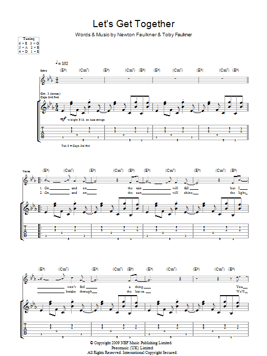 Newton Faulkner Let's Get Together Sheet Music