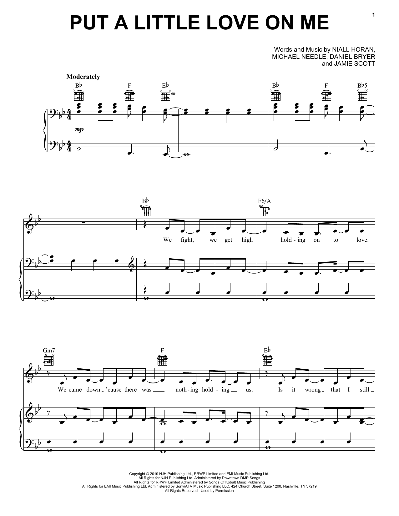 Niall Horan Put A Little Love On Me Sheet Music