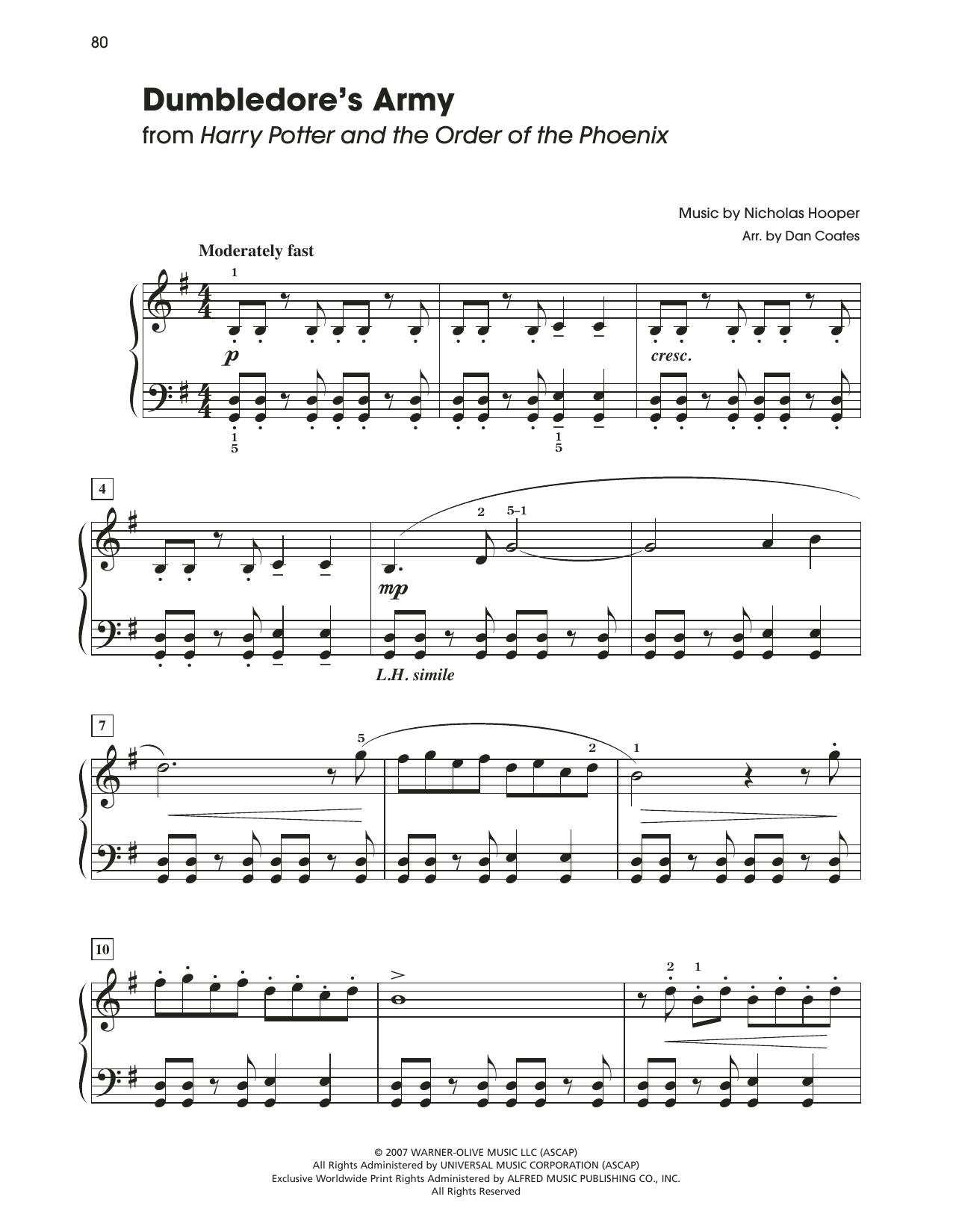 Nicholas Hooper Dumbledore's Army (from Harry Potter) (arr. Dan Coates) Sheet Music