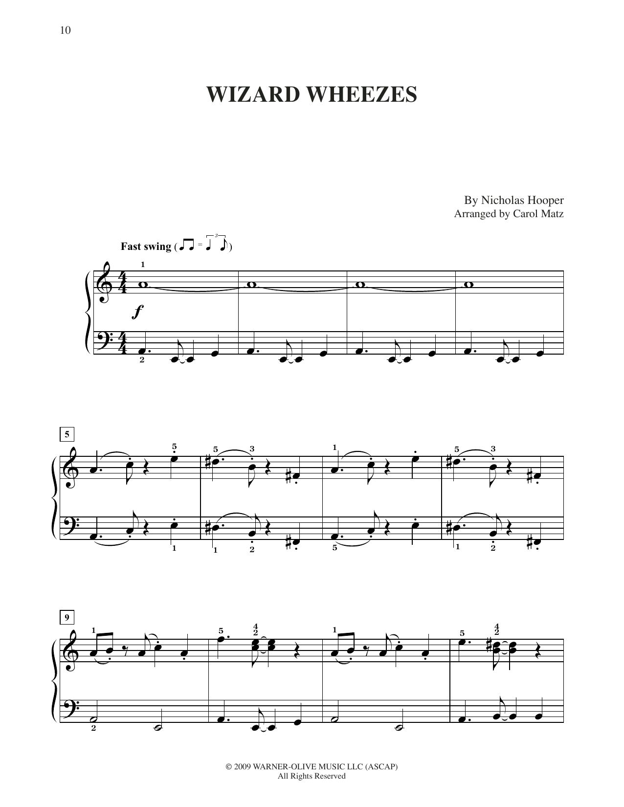 Nicholas Hooper Wizard Wheezes (from Harry Potter) (arr. Carol Matz) Sheet Music