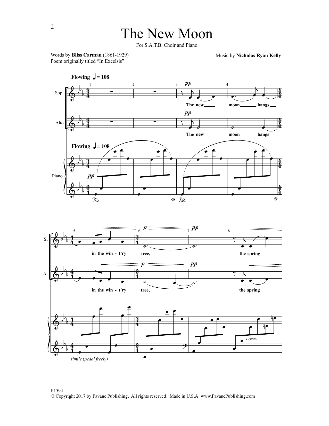 Nicholas Ryan Kelly The New Moon Sheet Music
