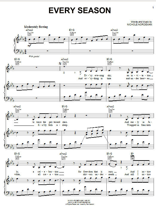 Nichole Nordeman Every Season Sheet Music