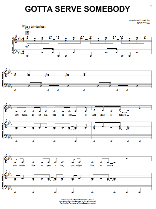 Nichole Nordeman Gotta Serve Somebody Sheet Music