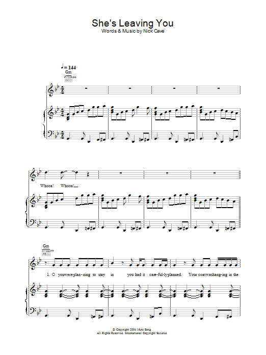 Nick Cave She's Leaving You Sheet Music