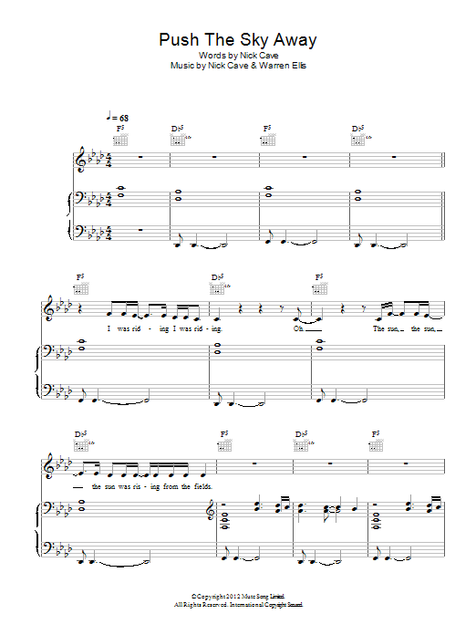 Nick Cave & The Bad Seeds Push The Sky Away Sheet Music