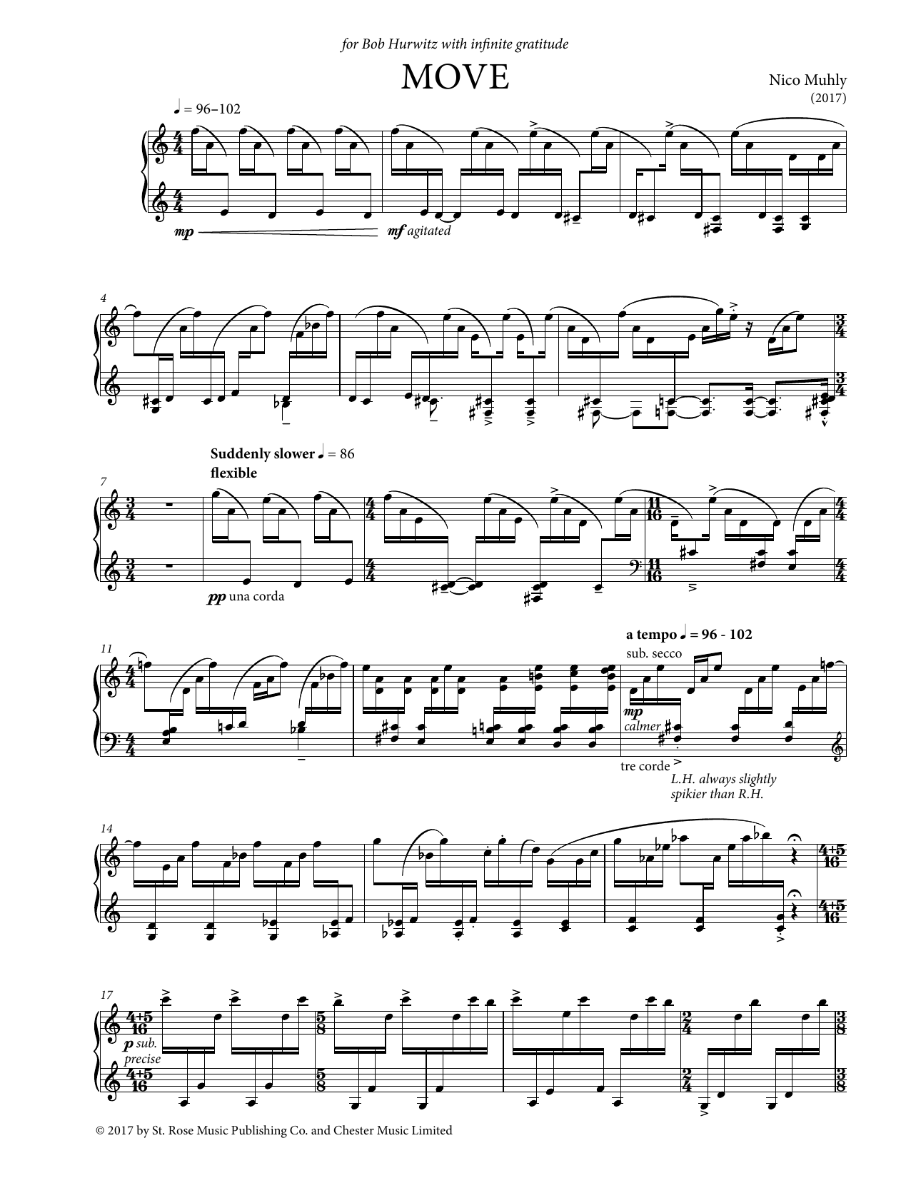 Nico Muhly Move Sheet Music