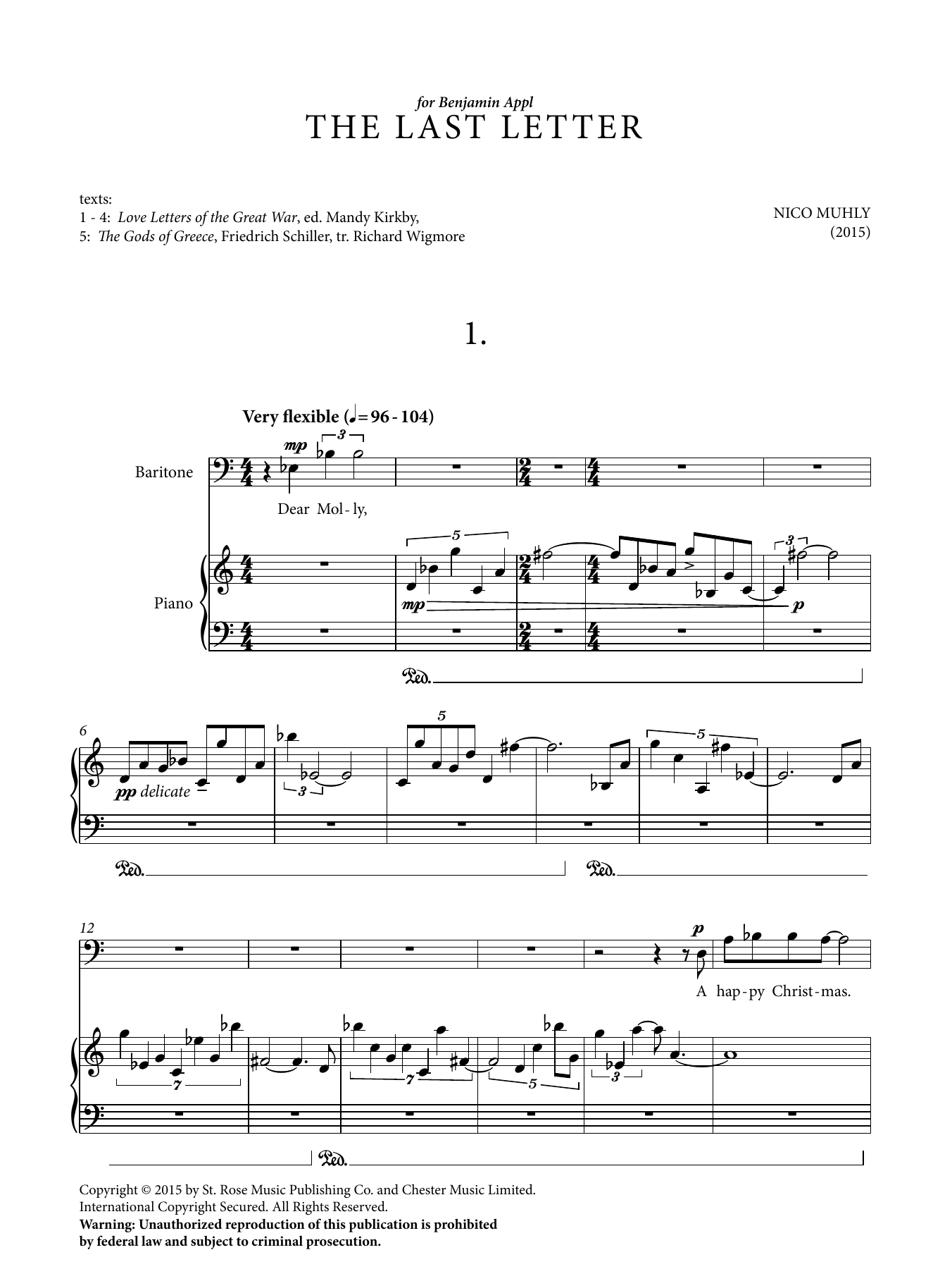 Nico Muhly The Last Letter Sheet Music
