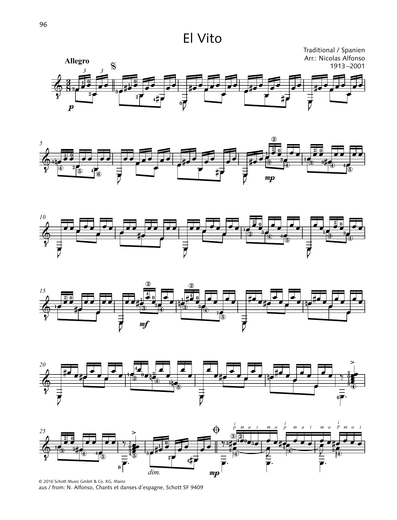Nicolas Alfonso El Vito Sheet Music