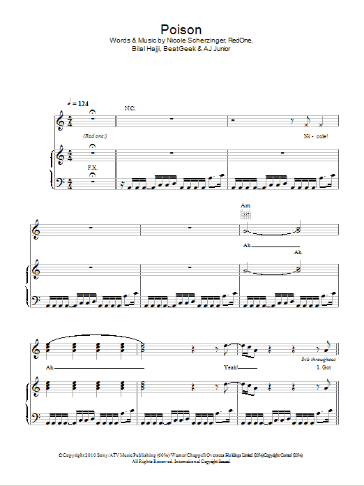 Nicole Scherzinger Poison Sheet Music