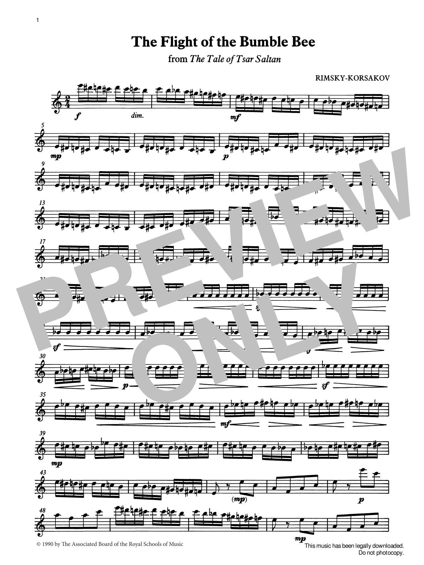 Nikolai Rimsky-Korsakov The Flight of the Bumble Bee from Graded Music for Tuned Percussion, Book IV Sheet Music