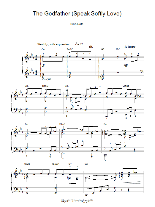 Nino Rota Love Theme from The Godfather Sheet Music