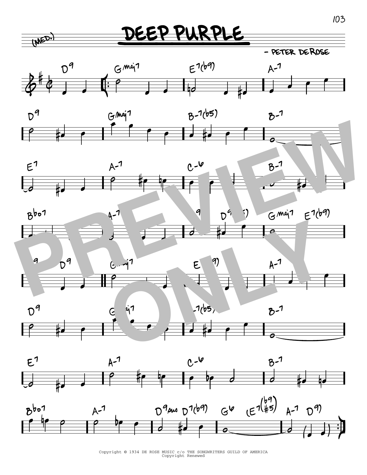 Nino Tempo & April Stevens Deep Purple Sheet Music