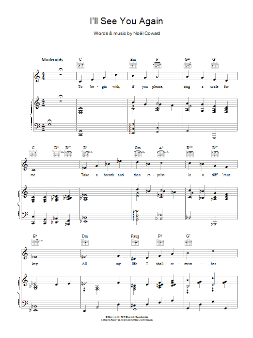 Noel Coward I'll See You Again Sheet Music