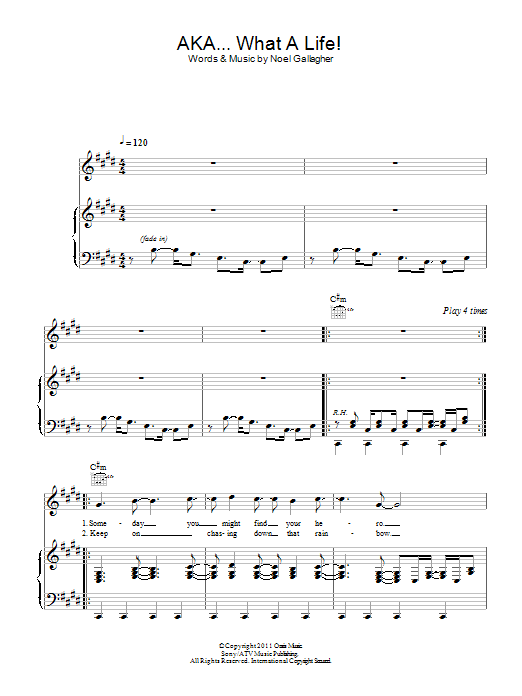 Noel Gallagher AKA... What A Life! Sheet Music
