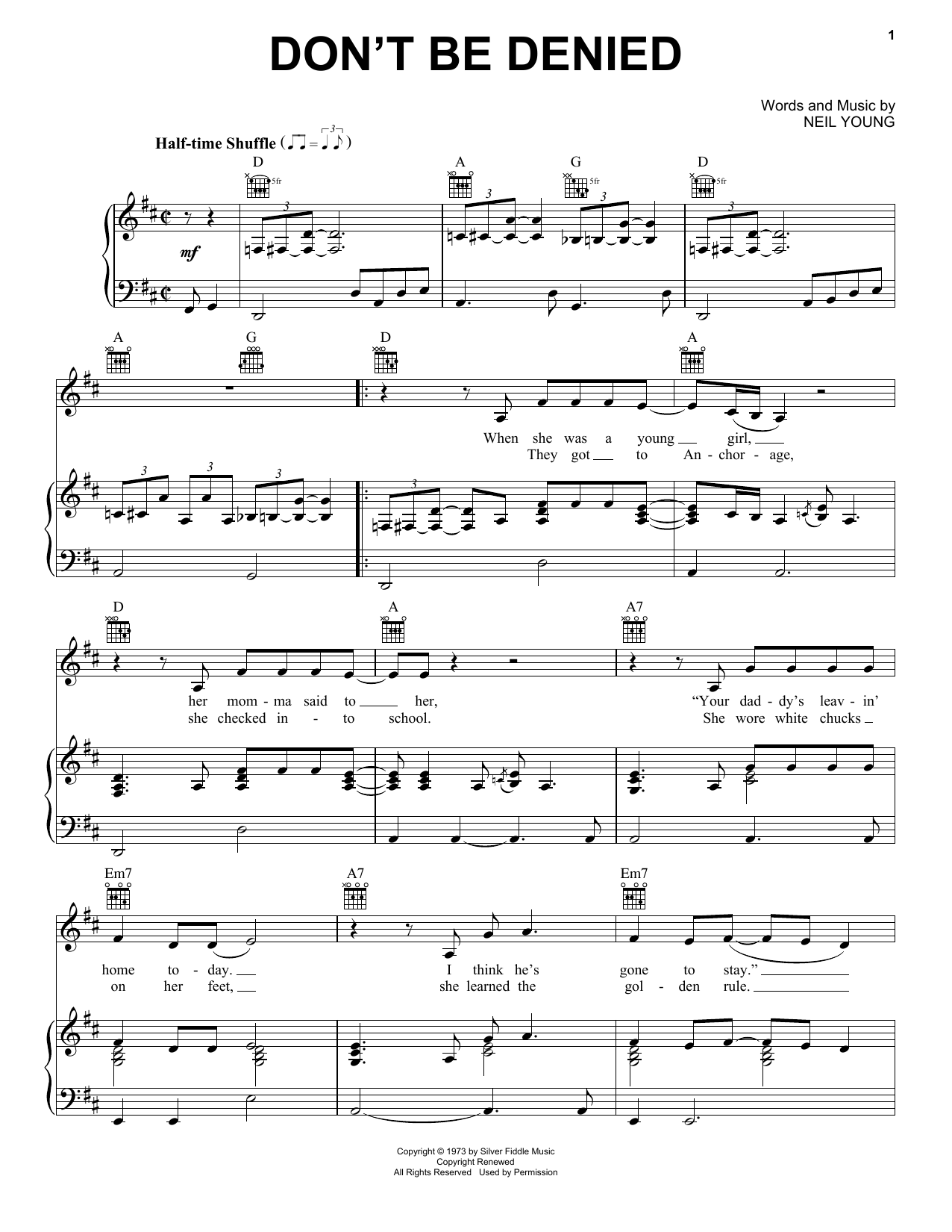 Norah Jones Don't Be Denied Sheet Music