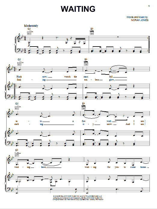 Norah Jones Waiting Sheet Music