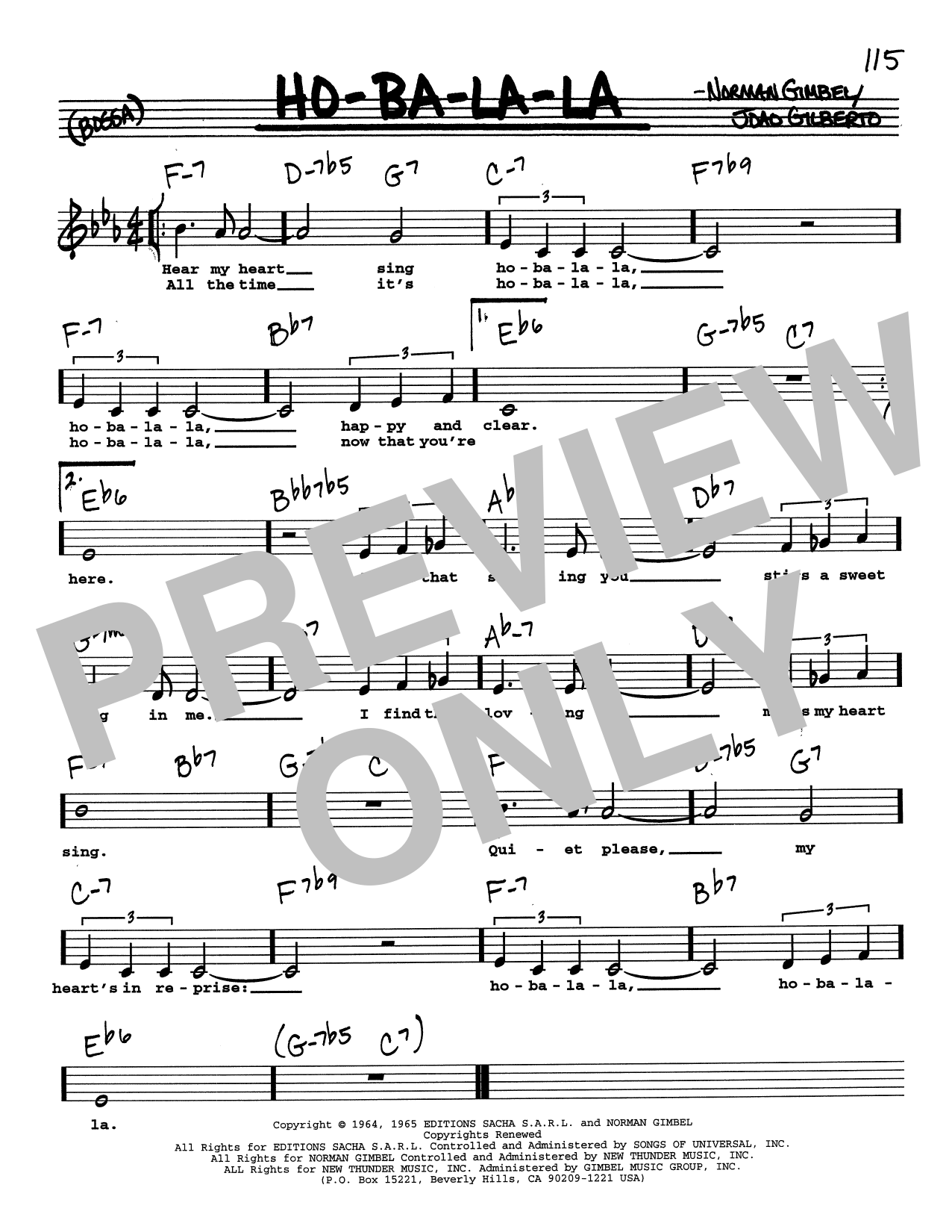 Norman Gimbel Ho-Ba-La-La (Low Voice) Sheet Music