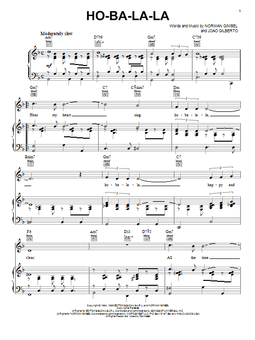 Norman Gimbel Ho-Ba-La-La Sheet Music