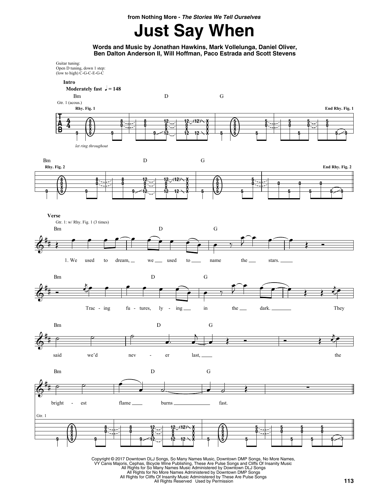 Nothing More Just Say When Sheet Music