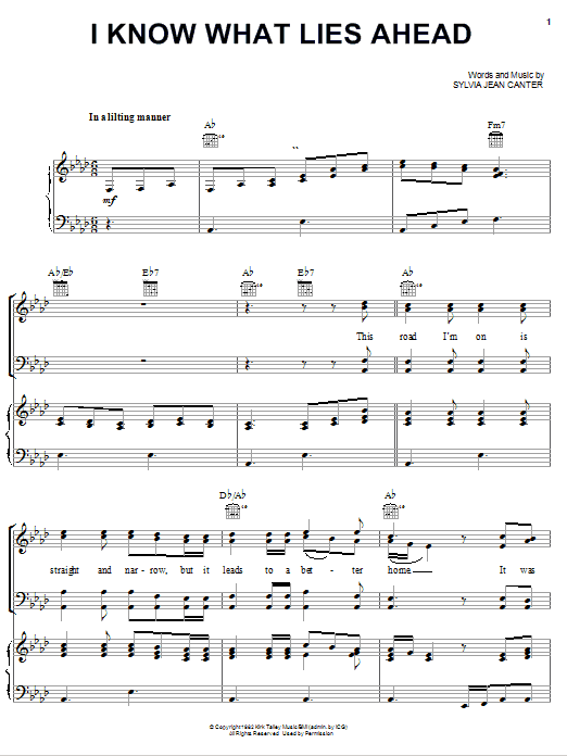Oak Ridge Boys I Know What Lies Ahead Sheet Music