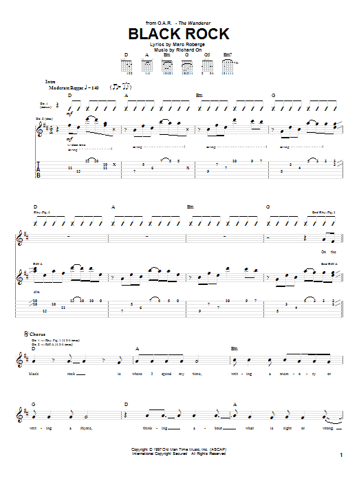 O.A.R. Black Rock Sheet Music
