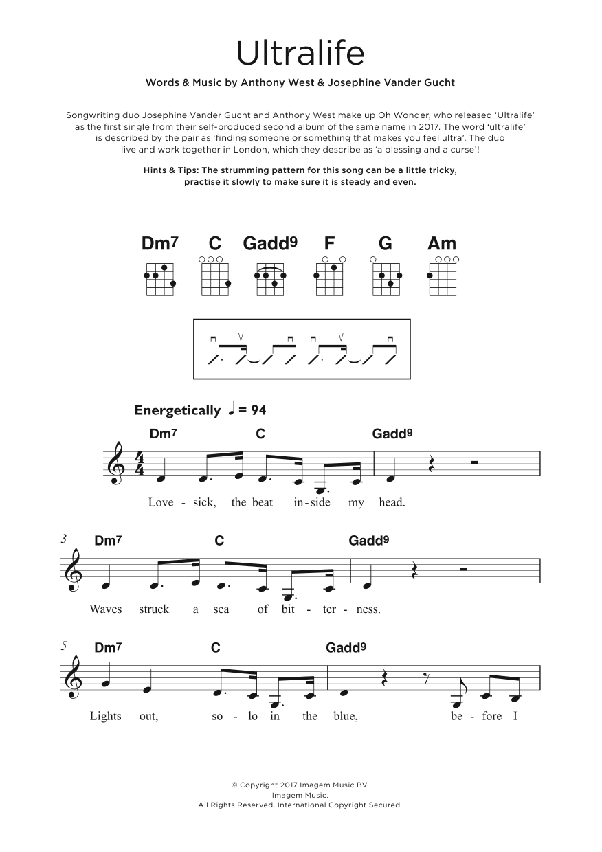 Oh Wonder Ultralife Sheet Music