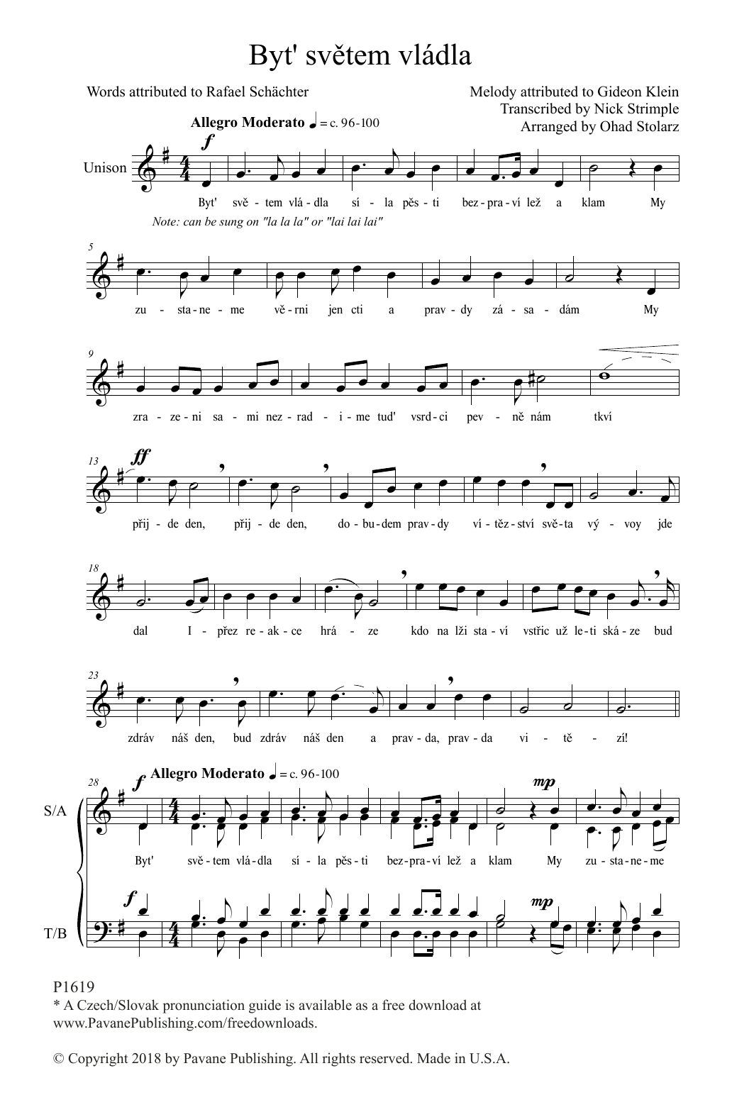 Ohad Stolarz Byt' svetem vladla Sheet Music