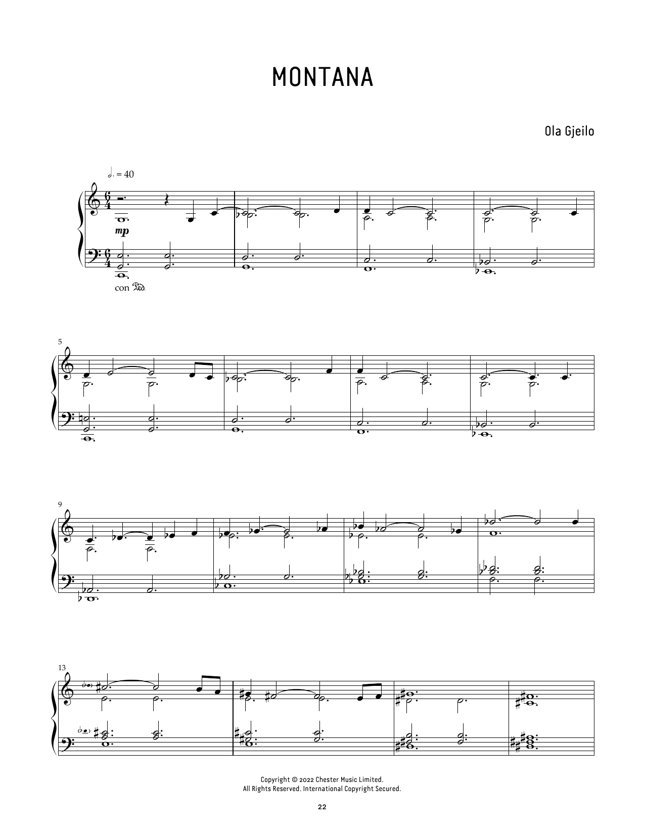 Ola Gjeilo Montana Sheet Music
