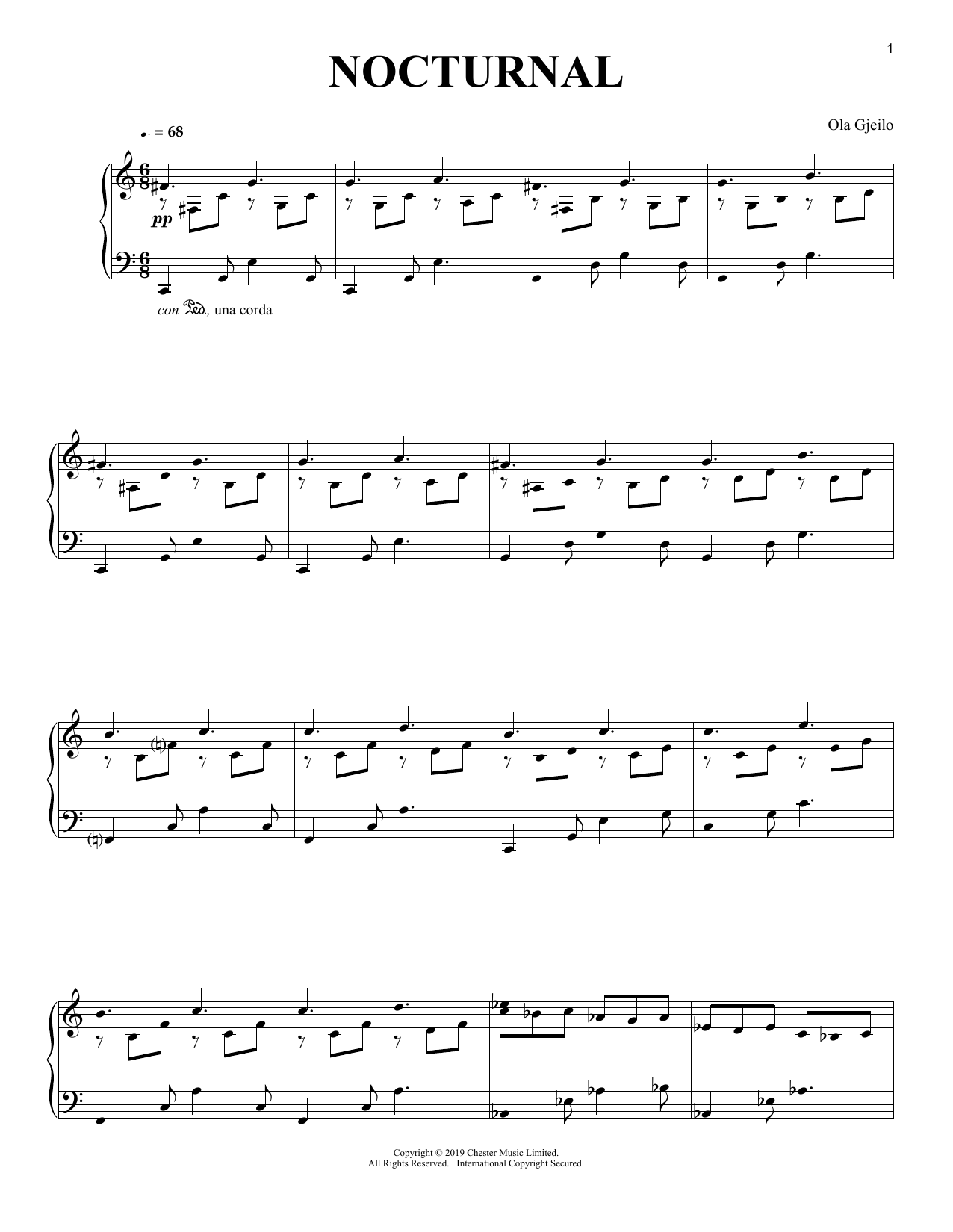 Ola Gjeilo Nocturnal Sheet Music