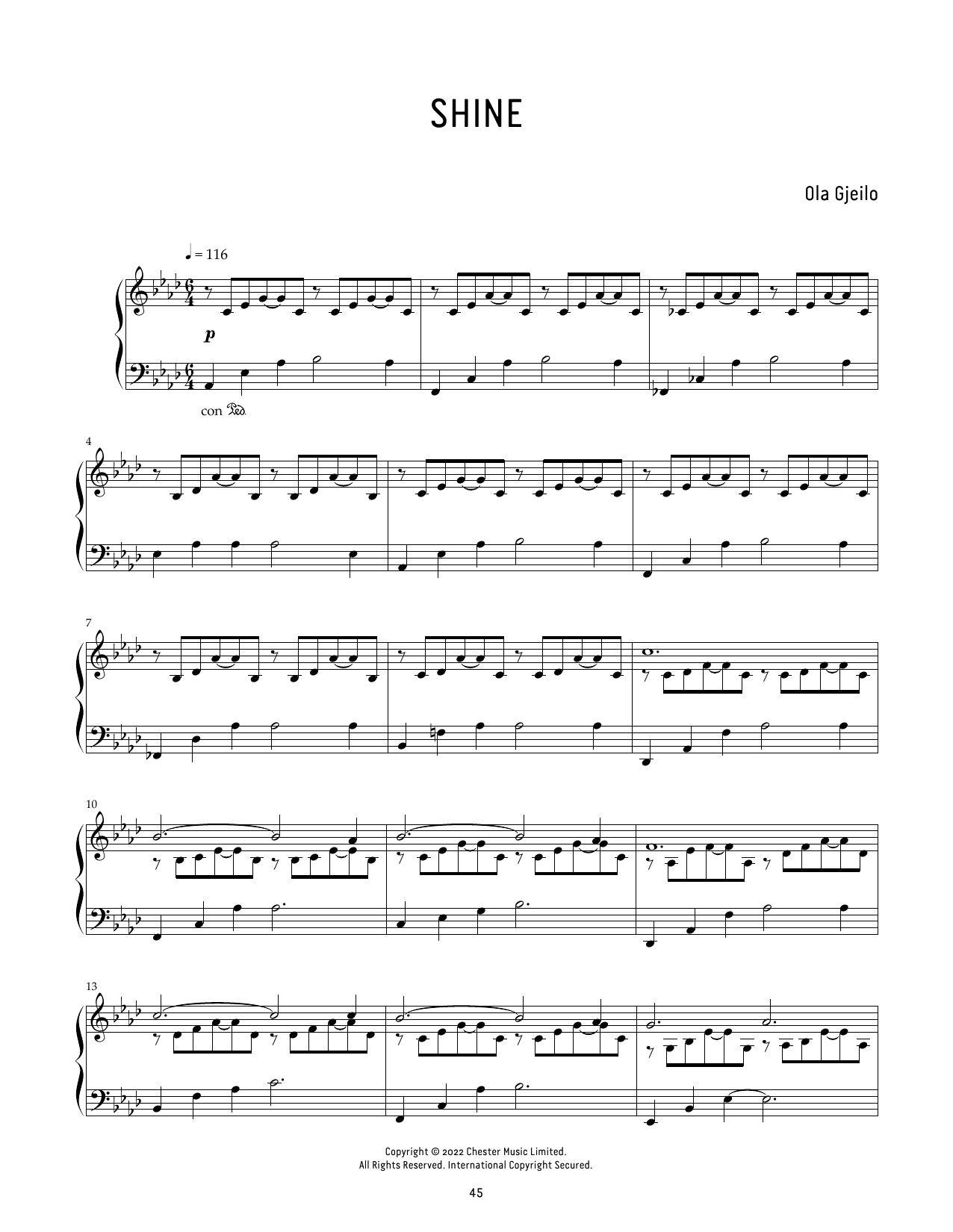 Ola Gjeilo Shine Sheet Music