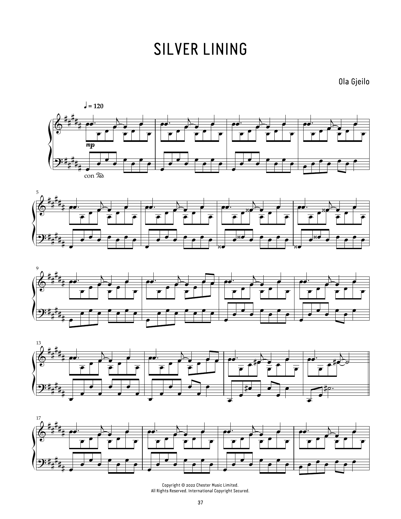 Ola Gjeilo Silver Lining Sheet Music