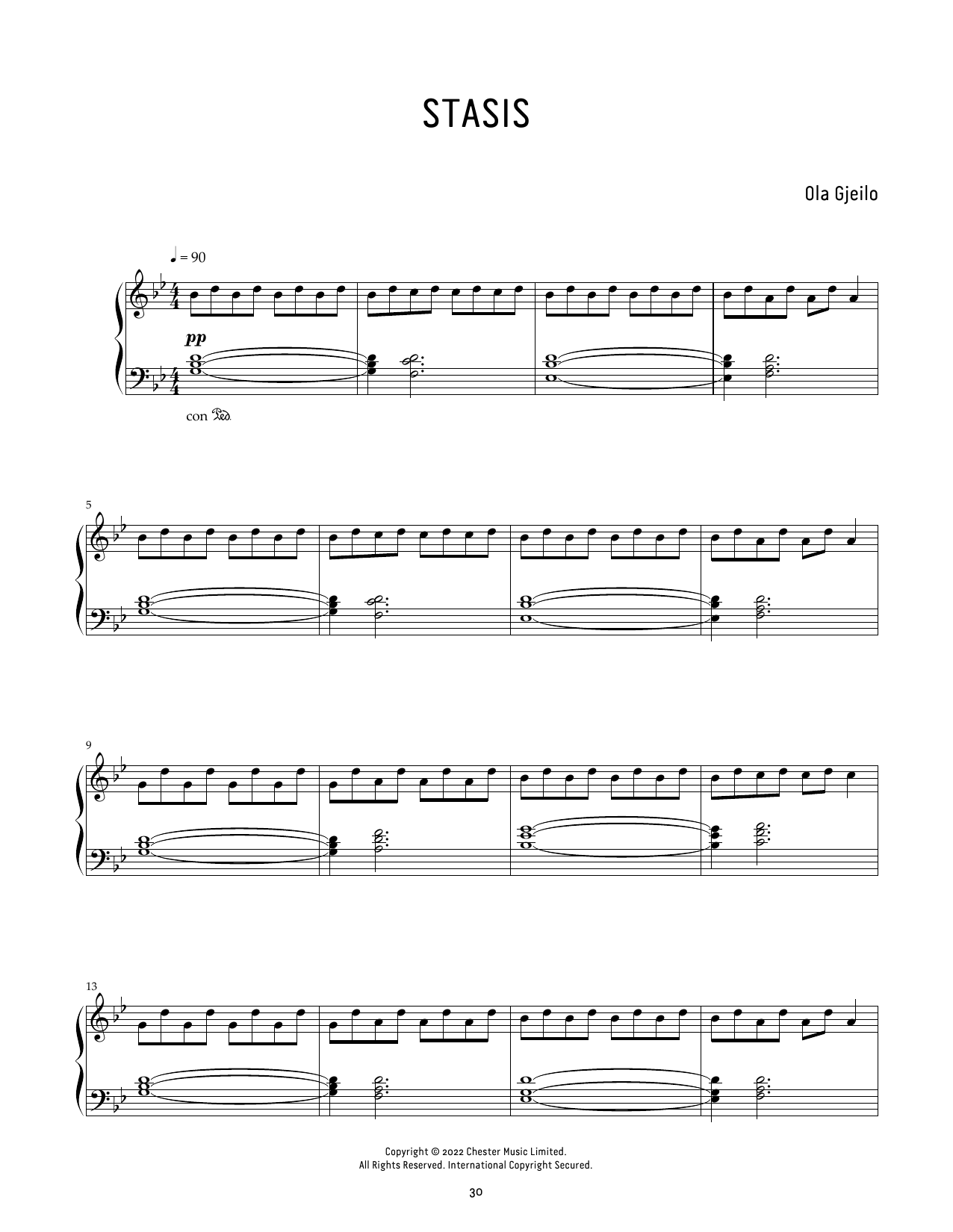 Ola Gjeilo Stasis Sheet Music