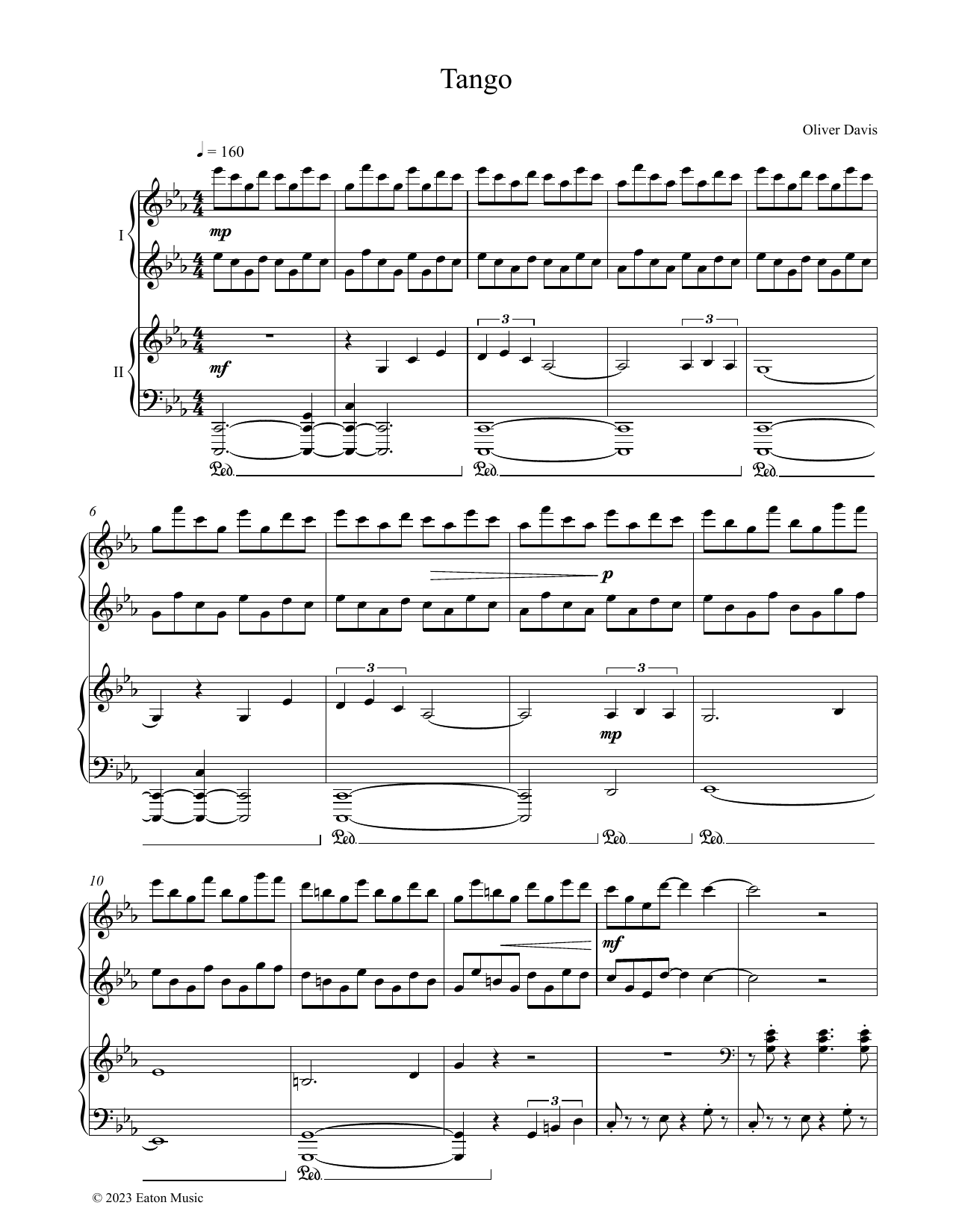 Oliver Davis Tango Sheet Music