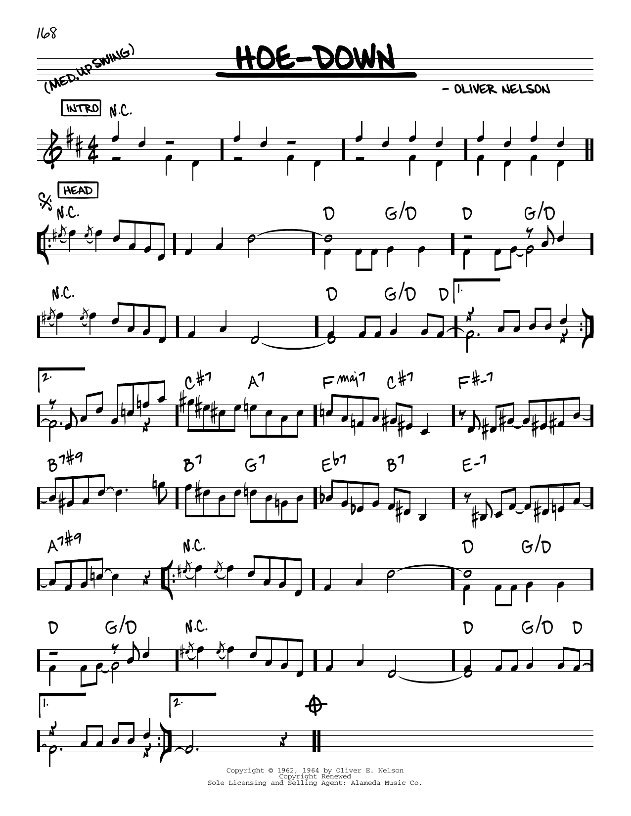 Oliver Nelson Hoe-Down Sheet Music