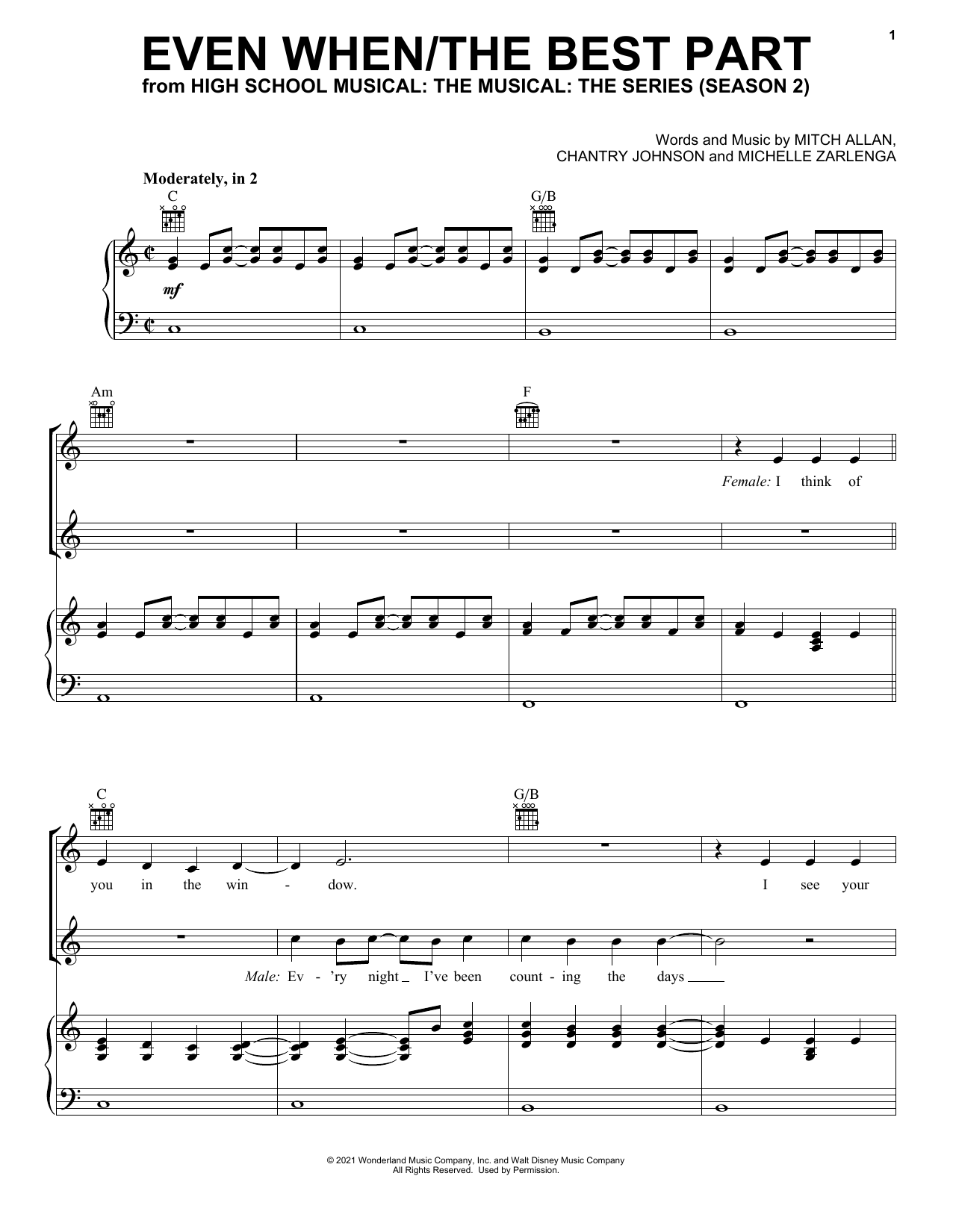 Olivia Rodrigo & Joshua Bassett Even When/The Best Part (from High School Musical: The Musical: The Series) Sheet Music