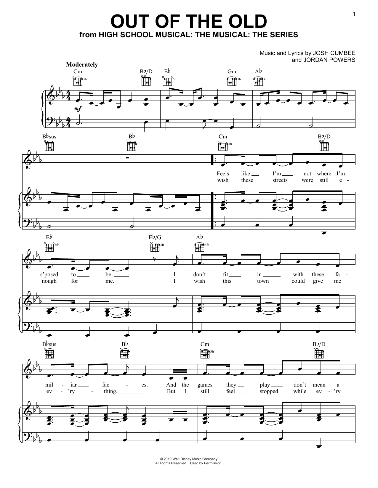 Olivia Rodrigo Out Of The Old (from High School Musical: The Musical: The Series) Sheet Music