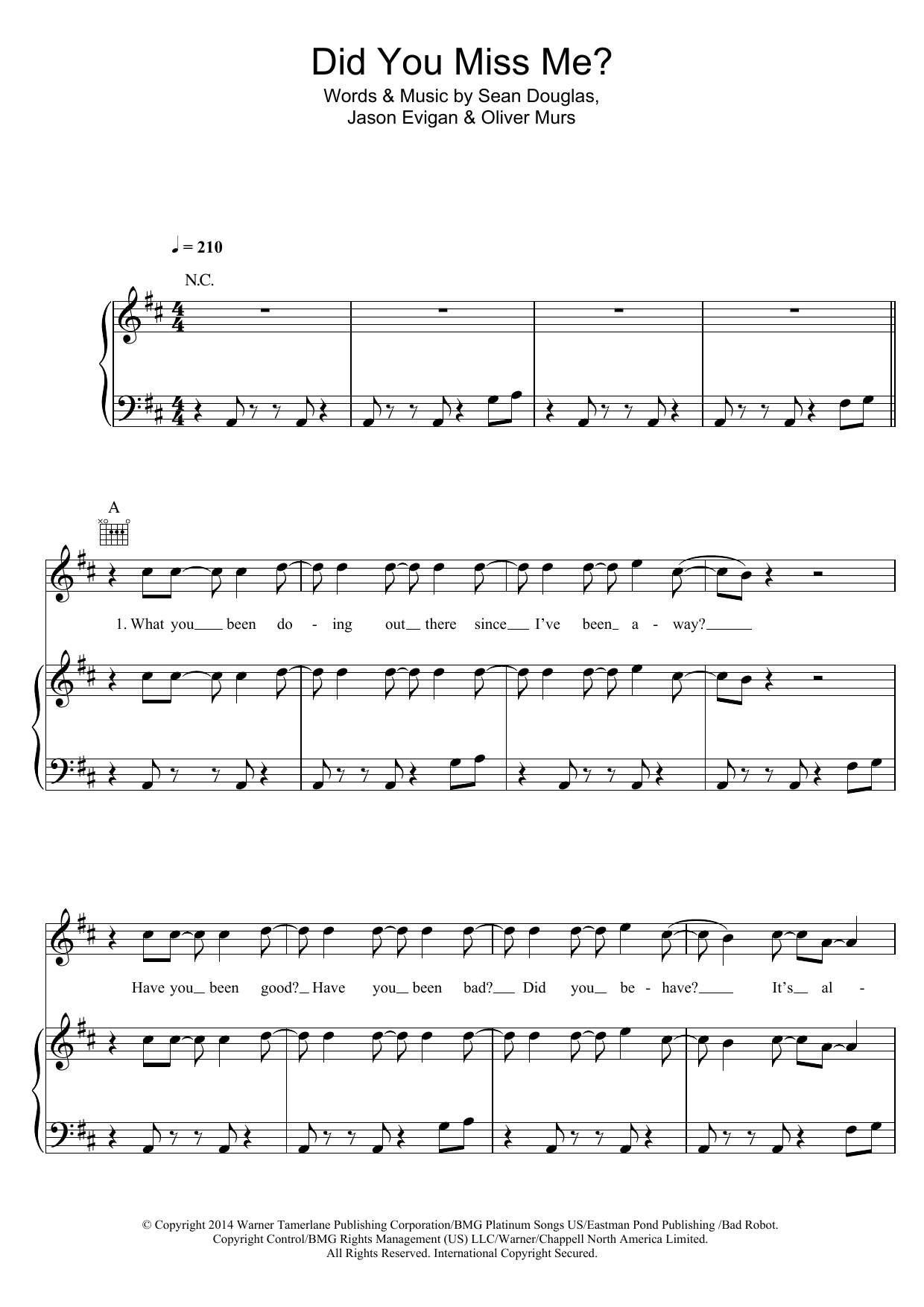 Olly Murs Did You Miss Me Sheet Music