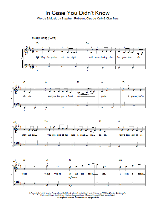Olly Murs In Case You Didn't Know Sheet Music